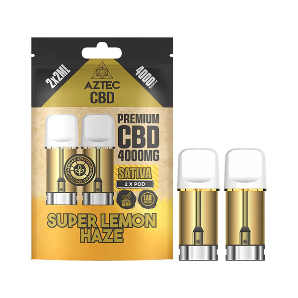 AZTEC CBD POD REFILL 4000MG 2X2ML 4000PUFFS SUPER LEMON HAZE