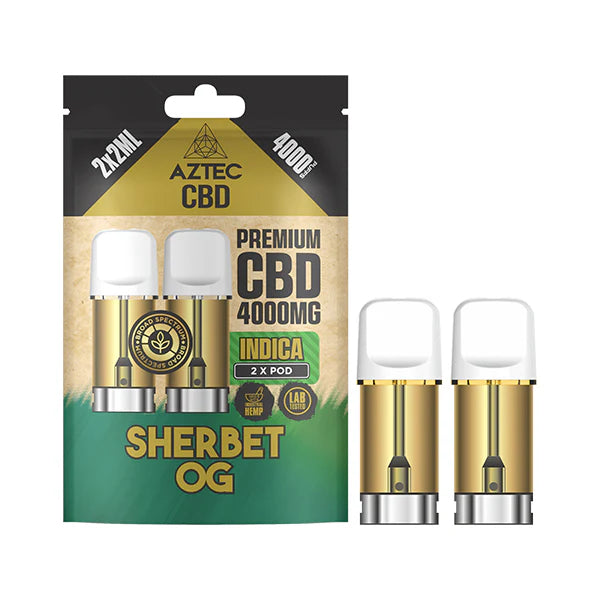 AZTEC CBD POD REFILL 4000MG 2X2ML 4000PUFFS SHERBET OG