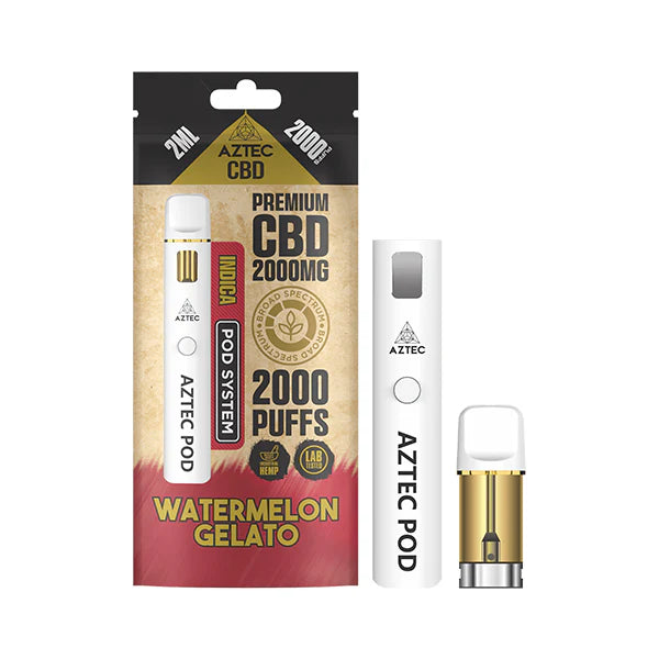 AZTEC CBD POD SYSTEM 2000MG 2ML 2000PUFFS WATERMELON GELATO