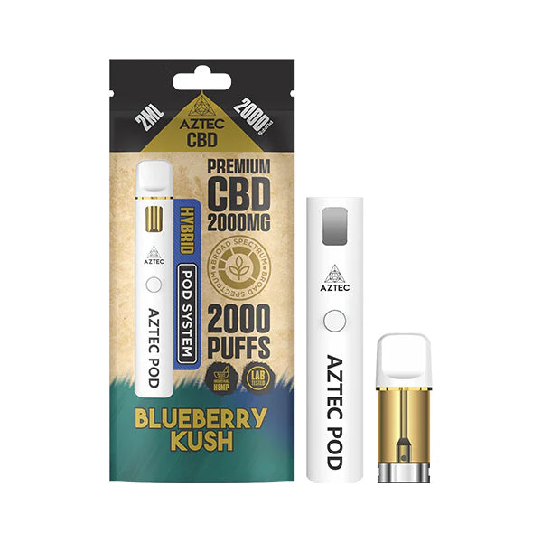 AZTEC CBD POD SYSTEM 2000MG 2ML 2000PUFFS BLUEBERRY KUSH