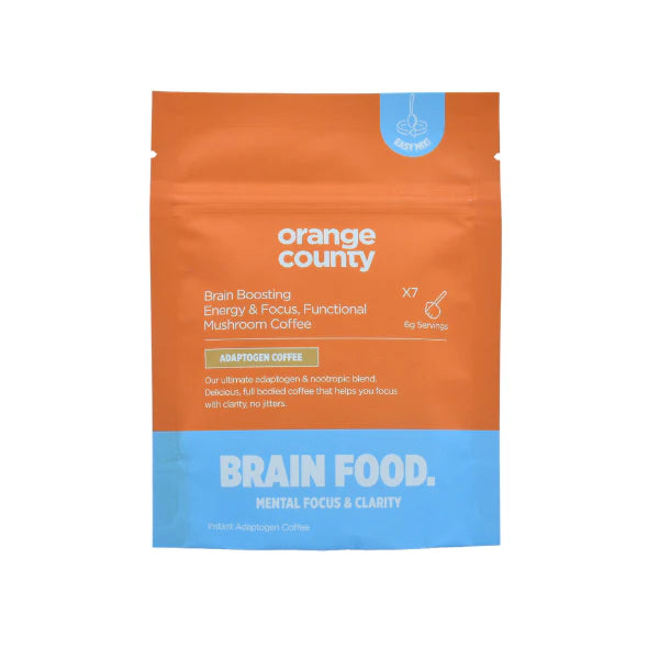 ORANGE COUNTY BRAIN FOOD. MUSHROOM BLEND MINI POUCH ADAPTOGEN COFFEE