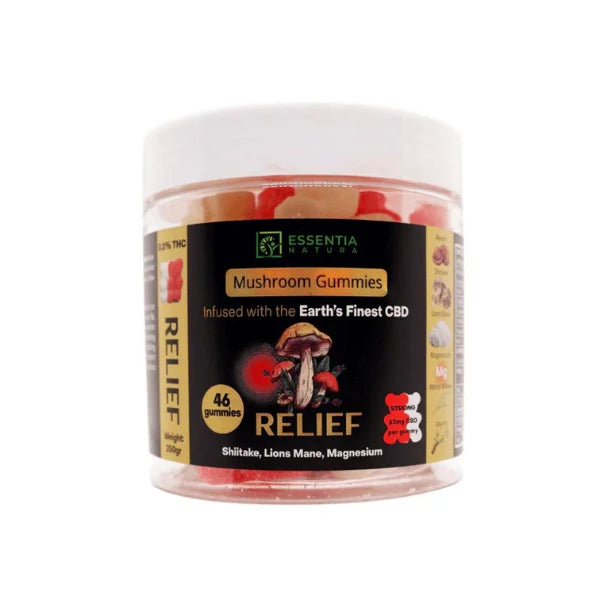 ESSENTIA NATURA MUSHROOM GUMMIES RELIEF SHIITAKE LIONS MANE & MAGNESIUM 3000MG
