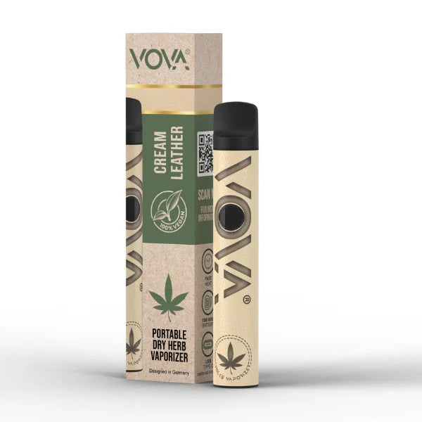 VOVA PORTABLE DRY HERB VAPORIZER CREAM LEATHER