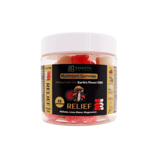ESSENTIA NATURA MUSHROOM GUMMIES RELIEF SHIITAKE LIONS MANE & MAGNESIUM 1500MG