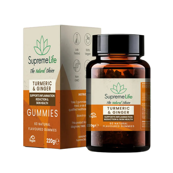 SUPREME CBD TURMERIC & GINGER GUMMIES NATURAL FLAVOUR 60PCS