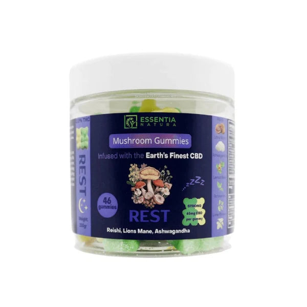 ESSENTIA NATURA MUSHROOM GUMMIES REST REISHI LIONS MANE & ASHWAGANDHA 3000MG
