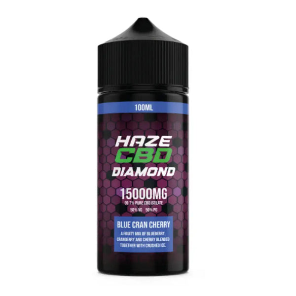 HAZE CBD DIAMOND E-LIQUID 100ML BLUE CRAN CHERRY STRENGTH 15000MG