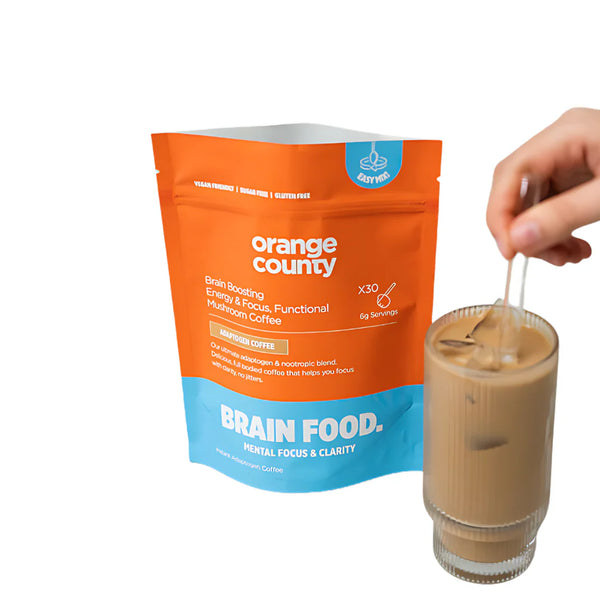ORANGE COUNTY BRAIN FOOD. MUSHROOM BLEND POUCH ADAPTOGEN COFFEE 200G