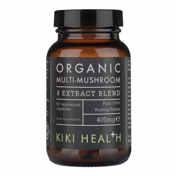 KIKI HEALTH ORGANIC MUSHROOM EXTRACT 60 VEGETARIAN CAPSULES 8 EXTRACT BLEND 400MG