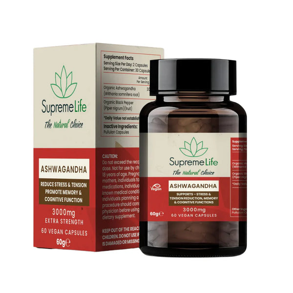 SUPREME CBD ASHWAGANDHA CAPSULES 3000MG EXTRA STRENGTH 60PCS