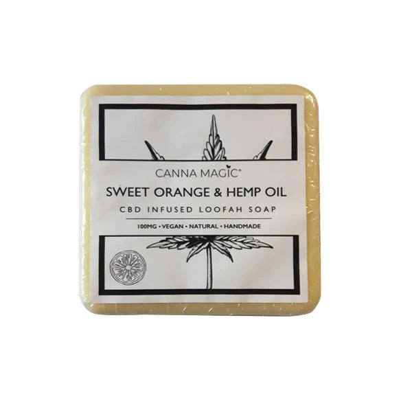 CANNA MAGIC CBD INFUSED LOOFAH SOAP SWEET ORANGE & HEMP OIL 100MG 145G