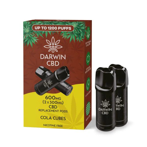 DARWIN CBD REPLACEMENT PODS 600mg (2x300mg) COLA CUBES
