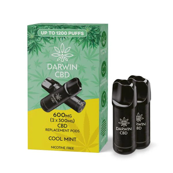 DARWIN CBD REPLACEMENT PODS 600mg (2x300mg) COOL MINT