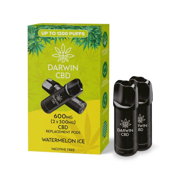 DARWIN CBD REPLACEMENT PODS 600mg (2x300mg) WATERMELON ICE