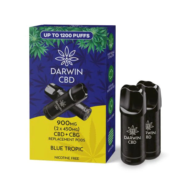 DARWIN CBD REPLACEMENT PODS THE BIG ONE 900mg(2x450mg) BLUE TROPIC