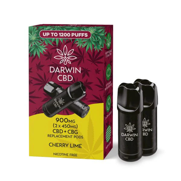 DARWIN CBD REPLACEMENT PODS THE BIG ONE 900mg(2x450mg) CHERRY LIME