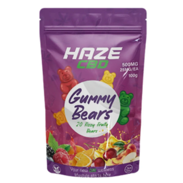 HAZE CBD GUMMY FIZZY FRUITY BEARS 500MG