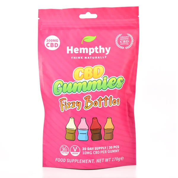 HEMPTHY CBD GUMMIES FIZZY BOTTLES 300MG 30PCS