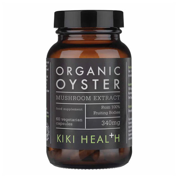 KIKI HEALTH ORGANIC MUSHROOM EXTRACT 60 VEGETARIAN CAPSULES OYSTER 340MG