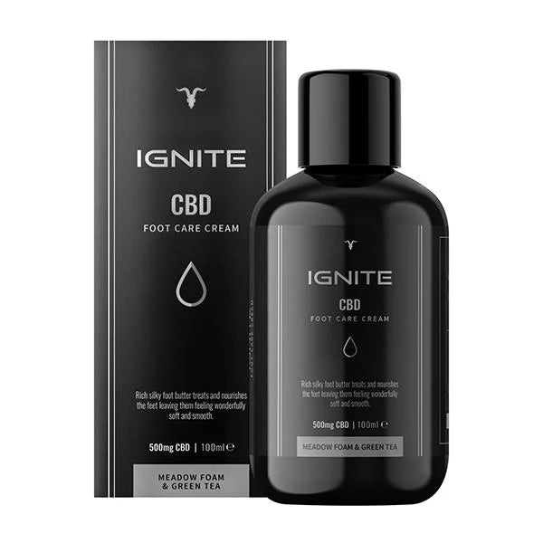 IGNITE CBD FOOT CARE CREAM MEADOW FOAM & GREEN TEA 500MG 100ML