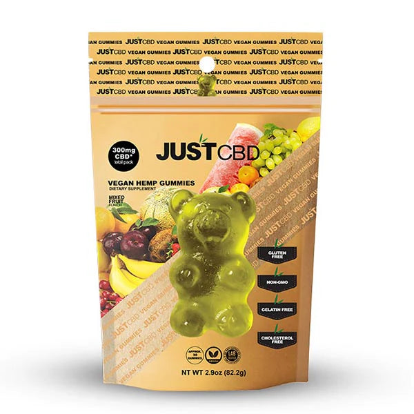 JUST CBD GUMMIES BAG 300MG 82.2G BEARS MIXED FRUIT
