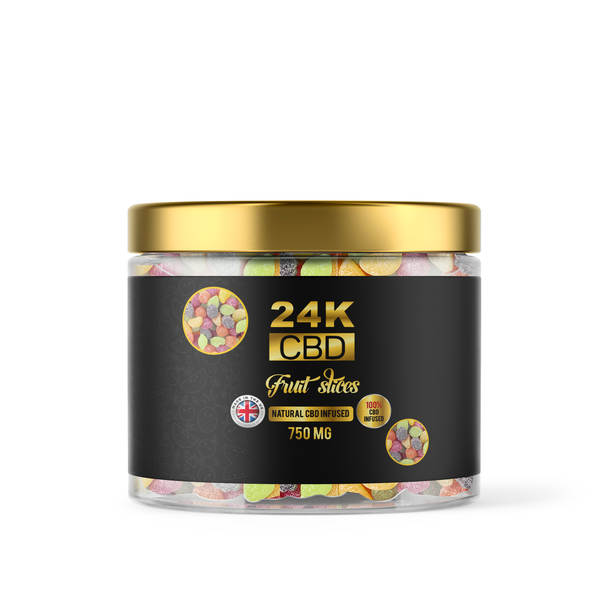 24K CBD PREMIUM GUMMIES FRUIT SLICES - 750MG