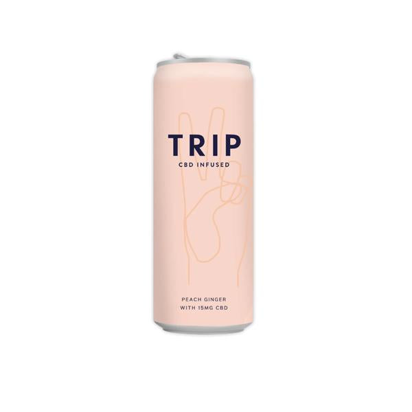 TRIP CBD INFUSED PREMIUM DRINK 15MG 250ML PEACH GINGER LIGHTY SPARKLING
