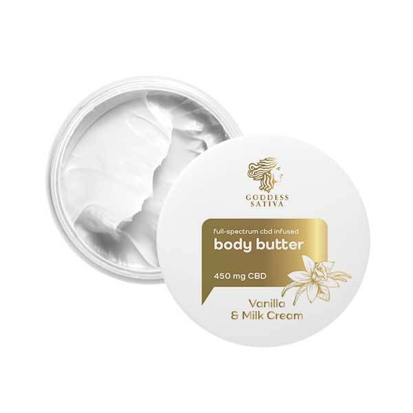 GODDESS SATIVA BODY BUTTER VANILLA & MILK CREAM 450MG - 100ML